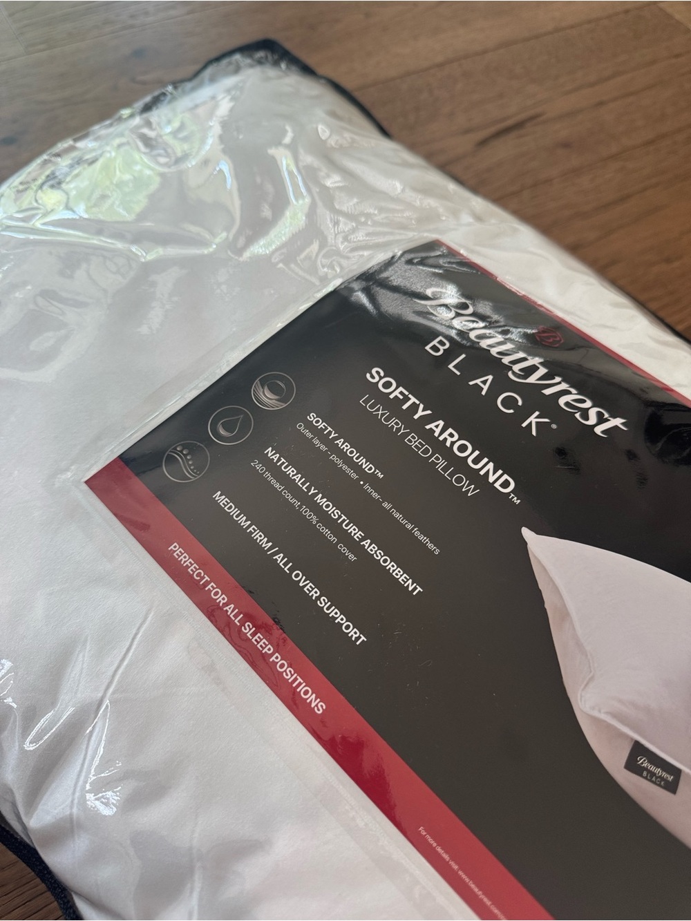 🎉LAST CHANCE🎉BEAUTYREST BLACK Luxurious Down And Feather Blend Pillow - Picture 6 of 10
